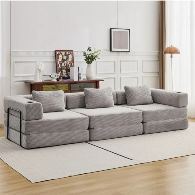 StayPlay Runaway Hoekbank – Corduroy met modulair ontwerp