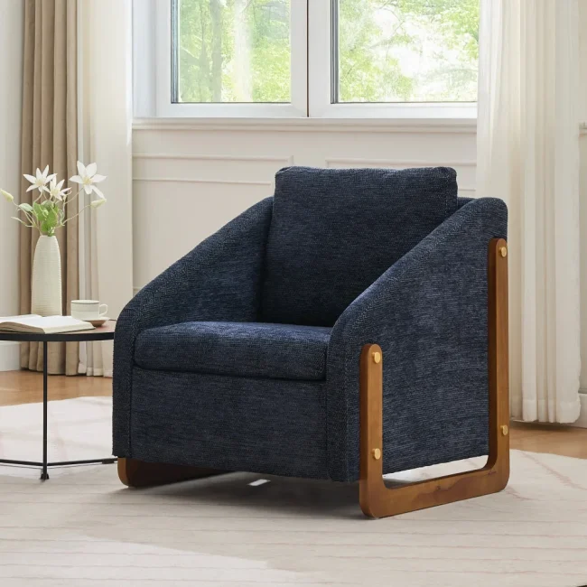 StayPlay Runaway Stoel 73,5×73,5×73,5cm – Hout met armleuningen en los kussen inbegrepen