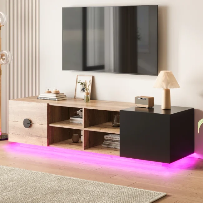 StayPlay Runaway TV-meubel – Hout Zwart – Serie 4
