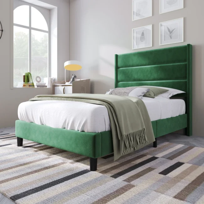 StayPlay Runaway Matras – Fluweel Donkergroen met roosterdesign