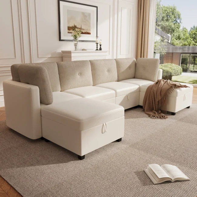 StayPlay Runaway Hoekbank – Fluweel met opbergruimte en modulair ontwerp – Serie 2