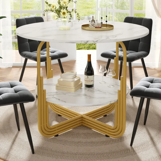 StayPlay Runaway Ronde Salontafel 80×80×76cm – MDF met opbergruimte