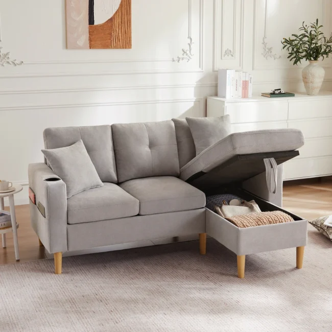 StayPlay Runaway Chaise Longue 3-zits met los kussen inbegrepen en opbergruimte