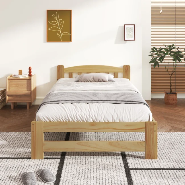StayPlay Runaway Eenpersoonsbed – Massief Hout Naturel met lattenbodem