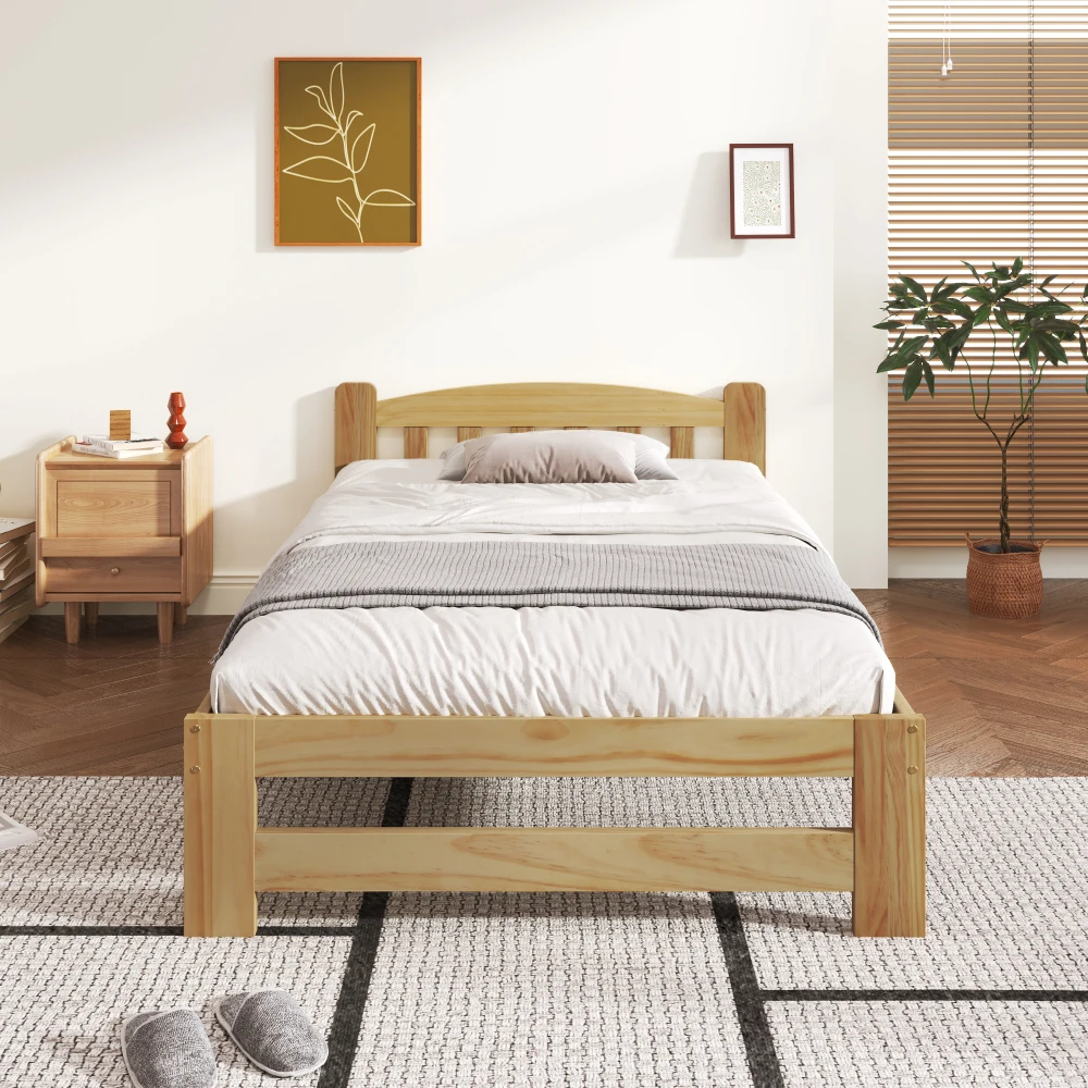 StayPlay Runaway Eenpersoonsbed – Massief Hout Naturel met lattenbodem