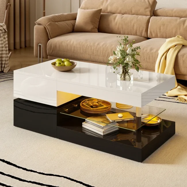 StayPlay Runaway Salontafel – Zwart met LED-verlichting