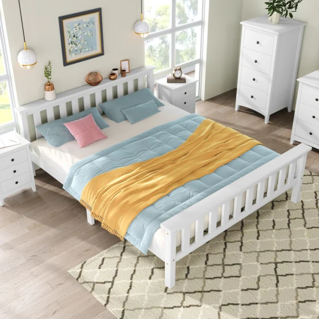 StayPlay Runaway Tweepersoonsbed 140x200cm – Massief Hout Wit