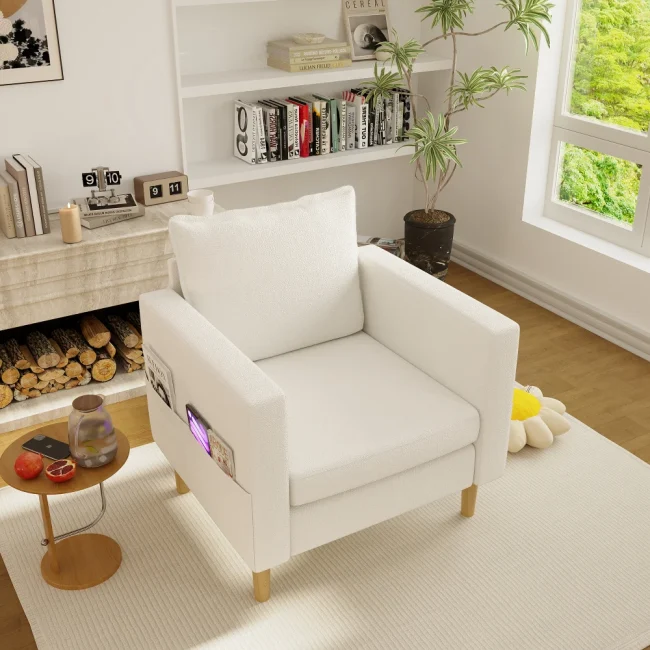 StayPlay Runaway Fauteuil – Chenille met los kussen inbegrepen en opbergruimte