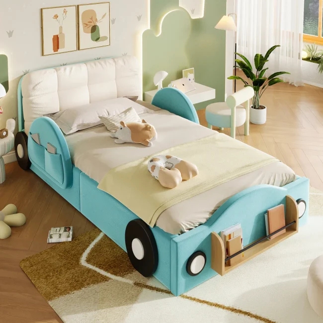 StayPlay Runaway Kinderbedje – Fluweel met hydraulisch opbergsysteem en opbergruimte