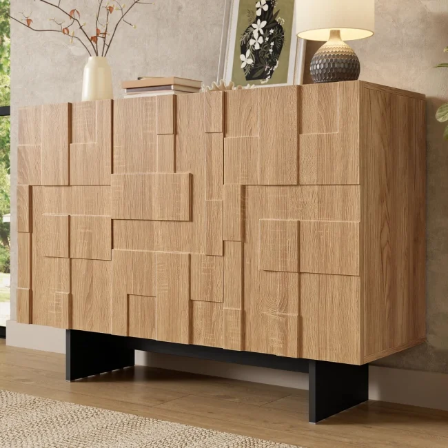 StayPlay Runaway Dressoir 105x33,5x76cm – Hout Zwart met 3 deuren