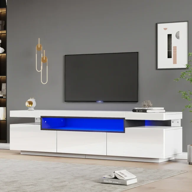 StayPlay Runaway TV-meubel 160x39x42cm met 3 laden en LED-verlichting