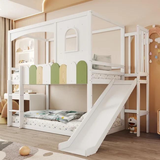 StayPlay Runaway Kinderstapelbed met glijbaan