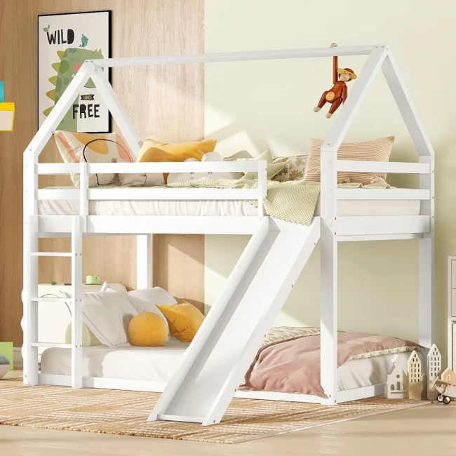 StayPlay Runaway Stapelbed 90x200cm met glijbaan – Serie 2