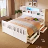 StayPlay Runaway Platformbed 160x200cm – Wit met LED-verlichting