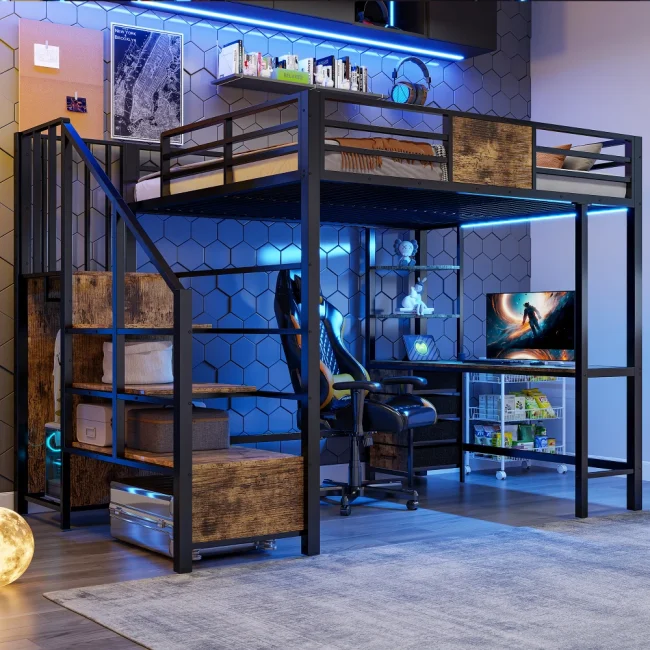 StayPlay Runaway Bedframe 140x200cm – Metaal met LED-verlichting