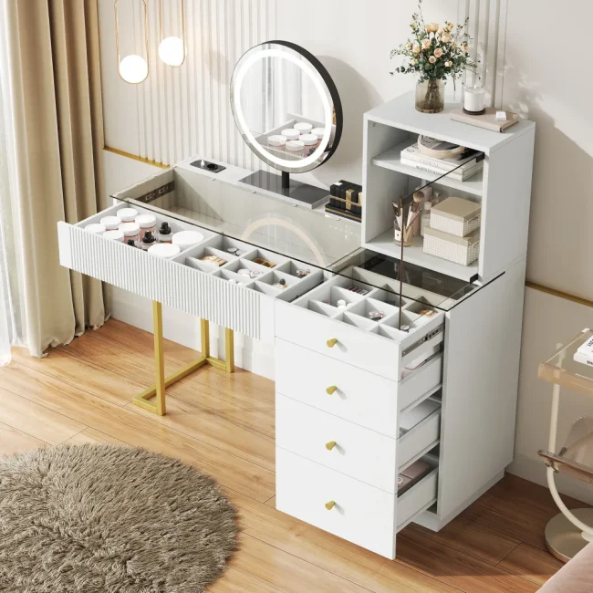 StayPlay Runaway Kaptafel 120x40x120cm – Glas met LED-verlichting