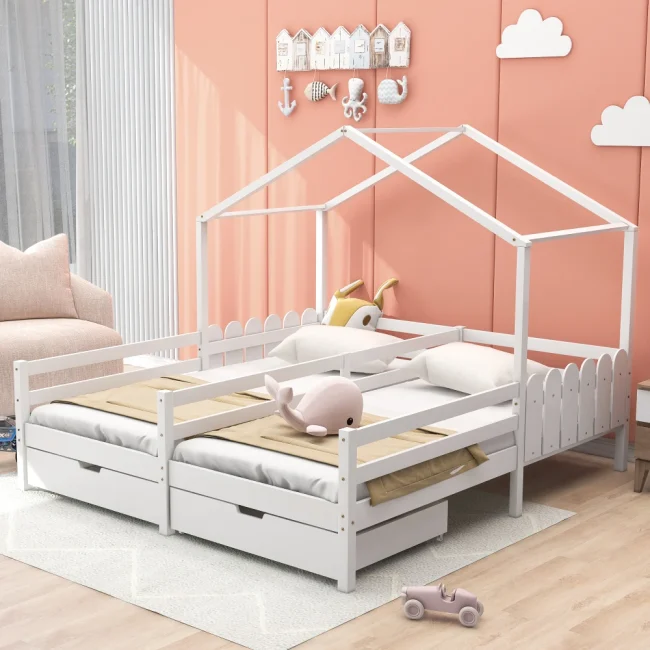 StayPlay Runaway Tweepersoonsbed 90x200cm – Massief Hout