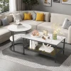 StayPlay Runaway Ronde Salontafel – Marmerlook met opbergruimte – Serie 2
