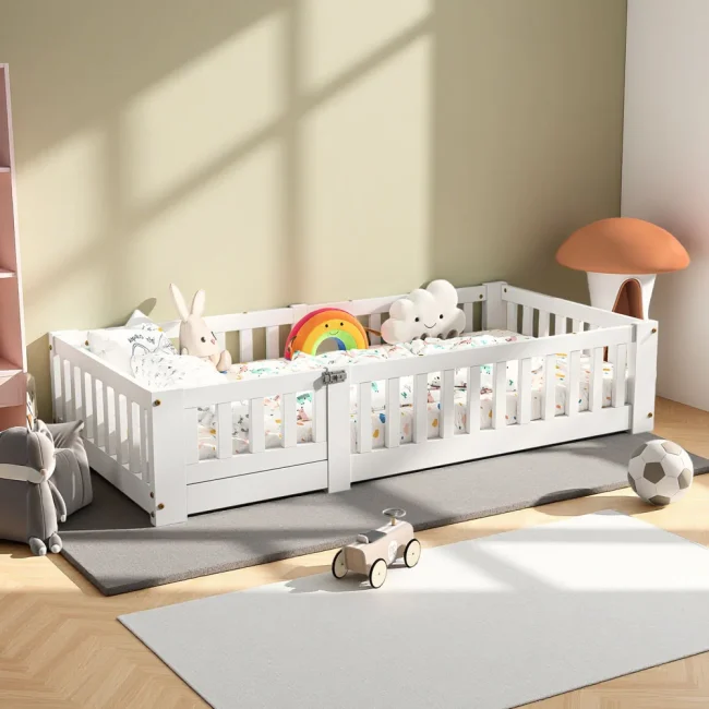 StayPlay Runaway Kinderbed 90x200cm – Wit – Serie 1