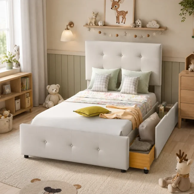 StayPlay Runaway Kinderbed 90x200cm – Wit – Serie 2