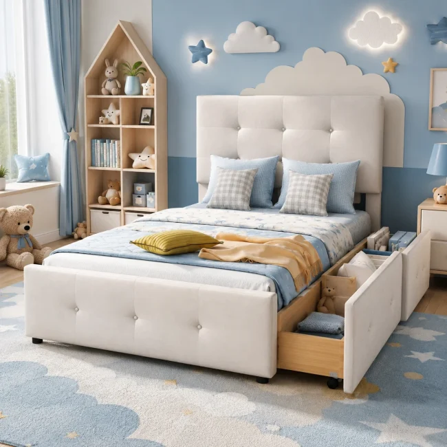 StayPlay Runaway Kinderbed 90x200cm – Wit – Serie 5