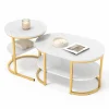 StayPlay Runaway Salontafel – Marmerlook Wit met set van 2 – Serie 2