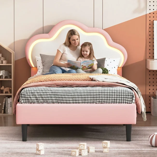 StayPlay Runaway Kinderbed 90x200cm – PU-leer Wit