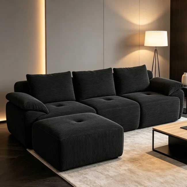 StayPlay Runaway Modulaire Bank – Corduroy Wit met modulair ontwerp – Serie 2