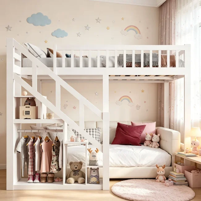 StayPlay Runaway Bed 140x200cm – Wit – Serie 8