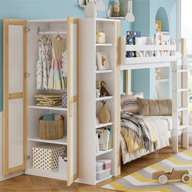 StayPlay Runaway Tweepersoonsbed 90x200cm – Wit met opbergruimte