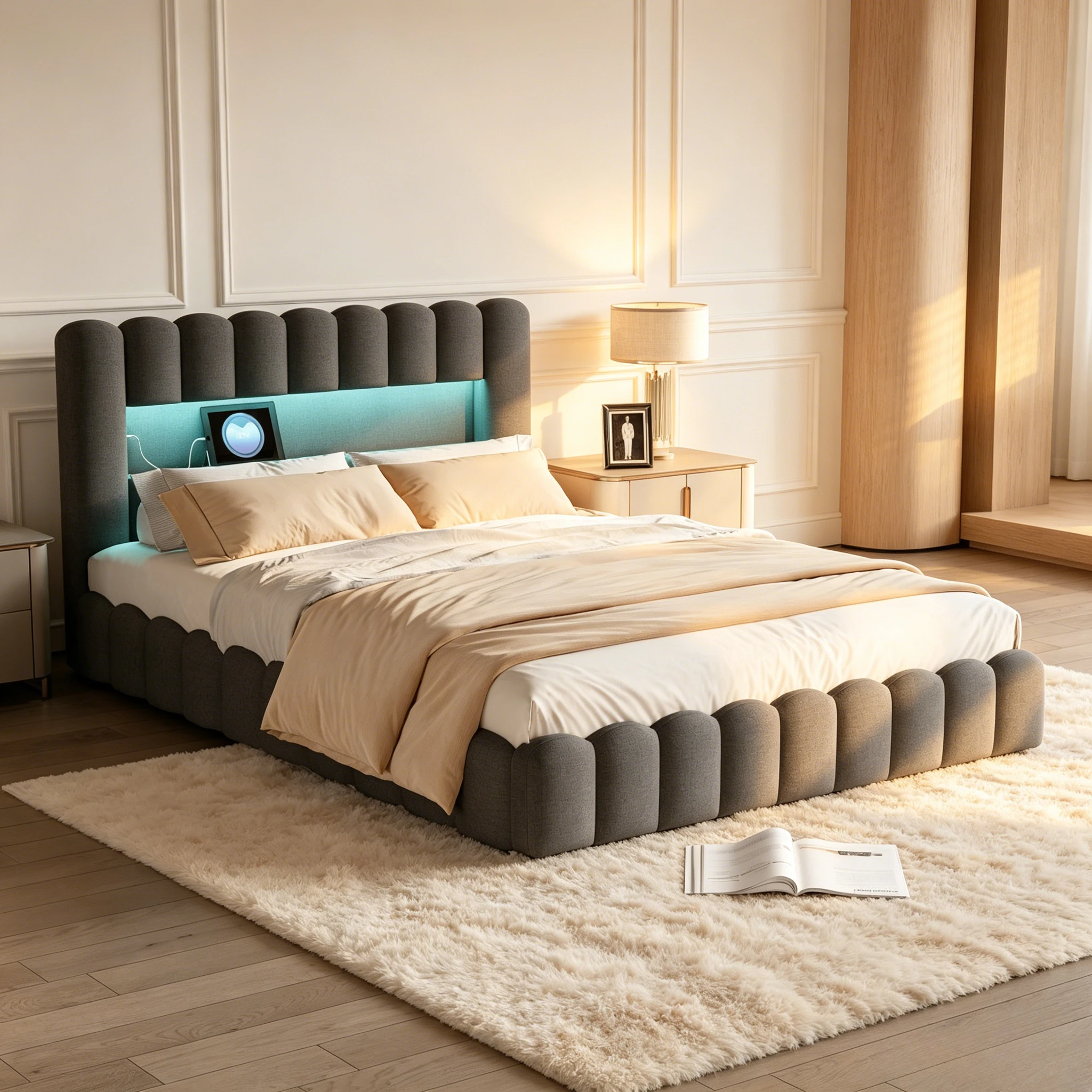 StayPlay Runaway Tweepersoonsbed – Linnen met LED-verlichting, opbergruimte en boomhutdesign