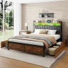 StayPlay Runaway Tweepersoonsbed 160/180x200cm – Metalen met LED-verlichting, opbergruimte en lattenbodem