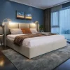 StayPlay Runaway Tweepersoonsbed 160x200cm – Beige met hydraulisch opbergsysteem en opbergruimte