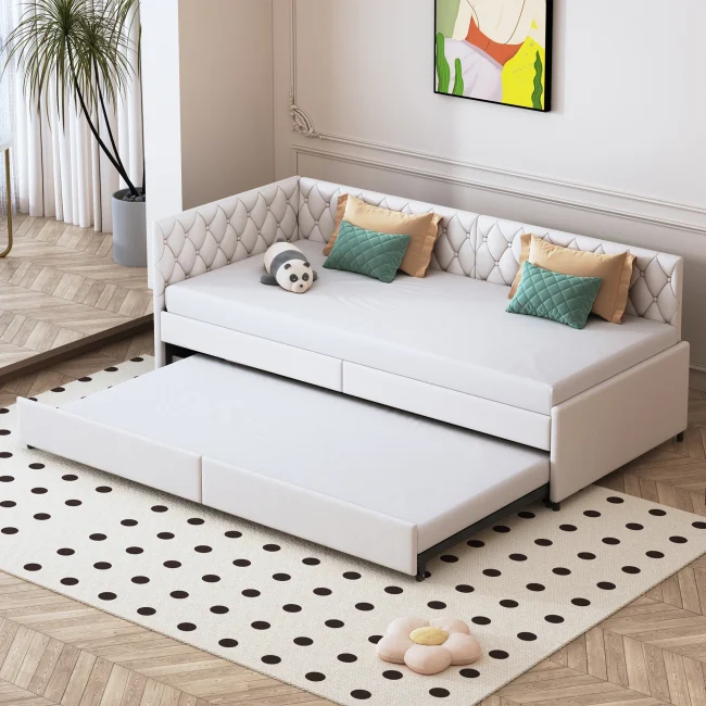 StayPlay Runaway Slaapbank 90x200cm – Fluweel met lattenbodem