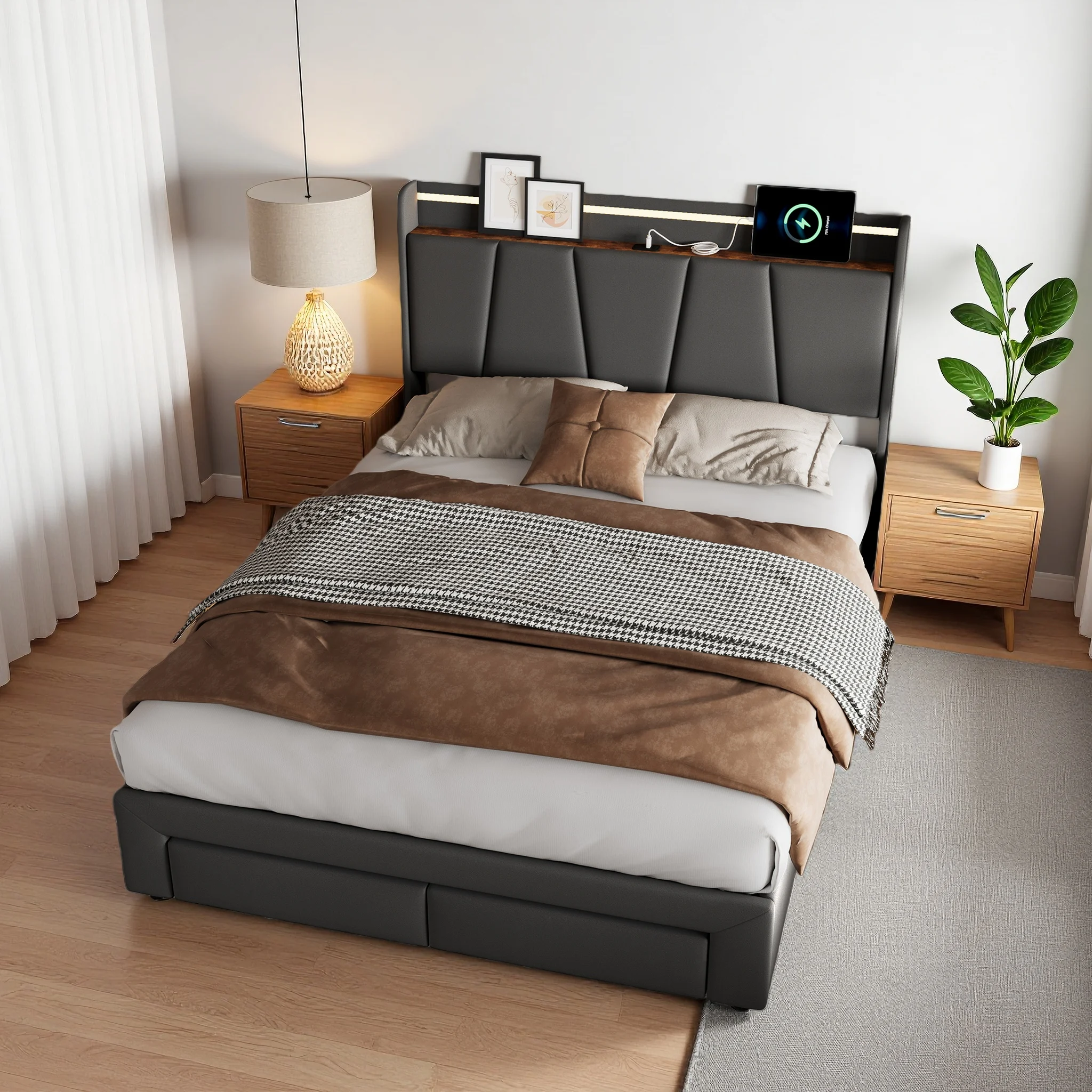 StayPlay Runaway Tweepersoonsbed 140x200cm – Linnen met hydraulisch opbergsysteem en opbergruimte