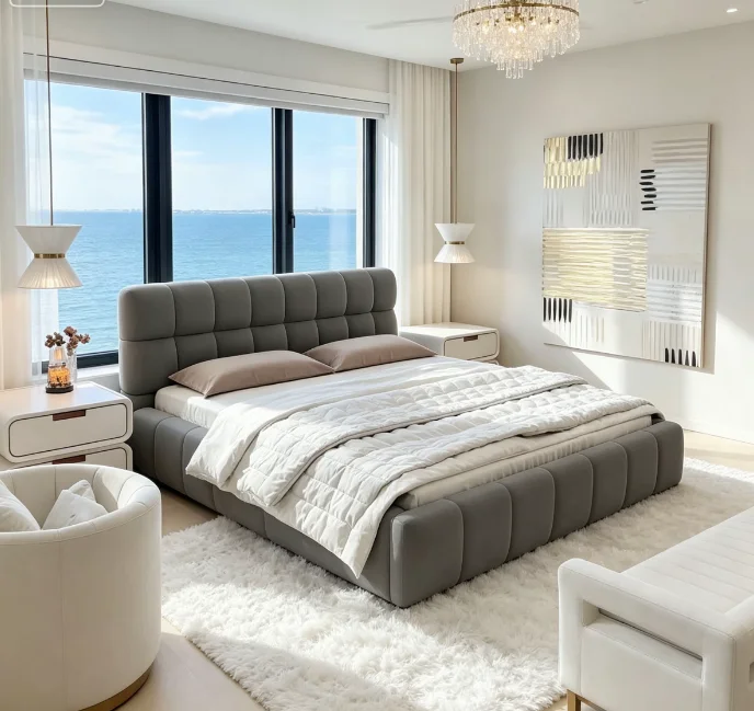 StayPlay Runaway Tweepersoonsbed 160x200cm – Linnen Beige met lattenbodem