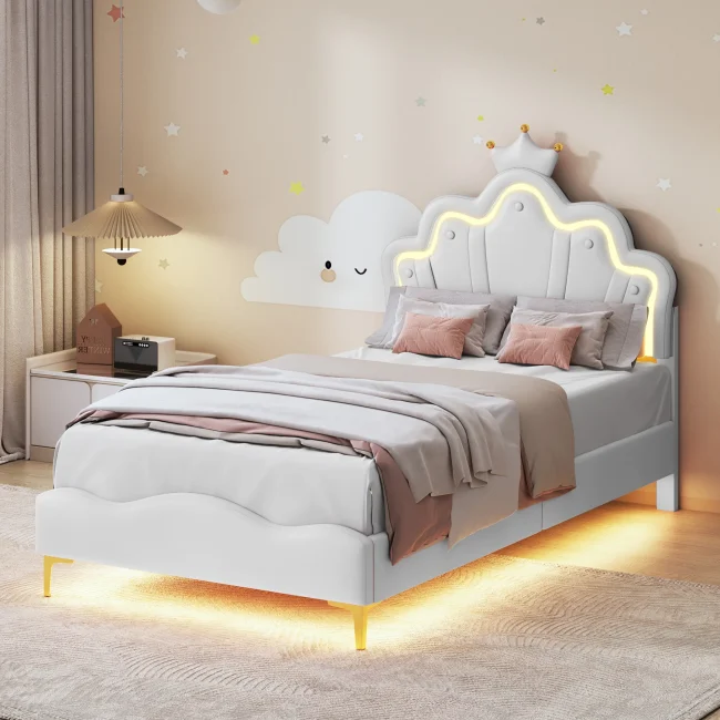 StayPlay Runaway Kinderbed 90x200cm, oplader, led-lamp meisjesbed