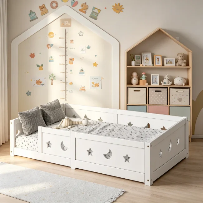 StayPlay Runaway Kinderbed 120/140x200cm – Massief Hout met roosterdesign