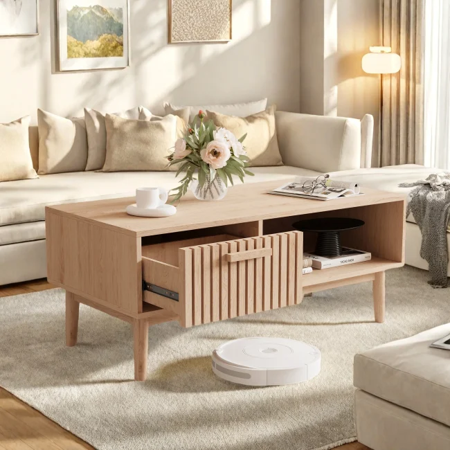 StayPlay Runaway Rotan Salontafel – Rotan met opbergruimte en antislip mat
