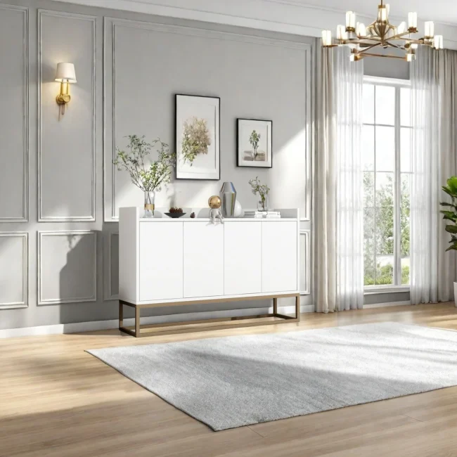 StayPlay Runaway Keukenkast 120×30×80cm – Metaal met 4 deuren en verstelbare planken