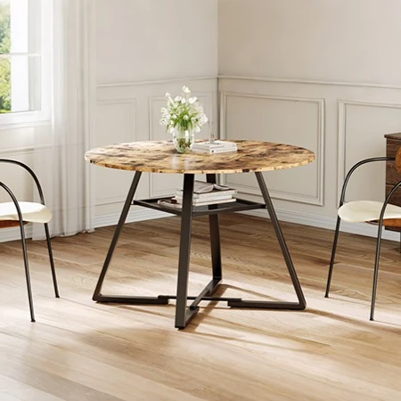 StayPlay Runaway Ronde Eettafel Ø120cm – Metaal met industriële stijl en geschikt voor 4-6 personen