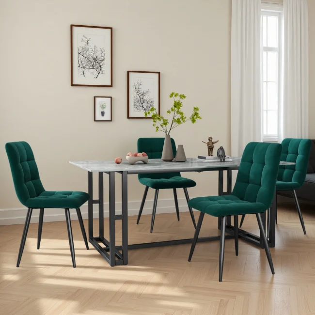 StayPlay Runaway Eetkamerstoel 44x46x86cm – Fluweel Zwart