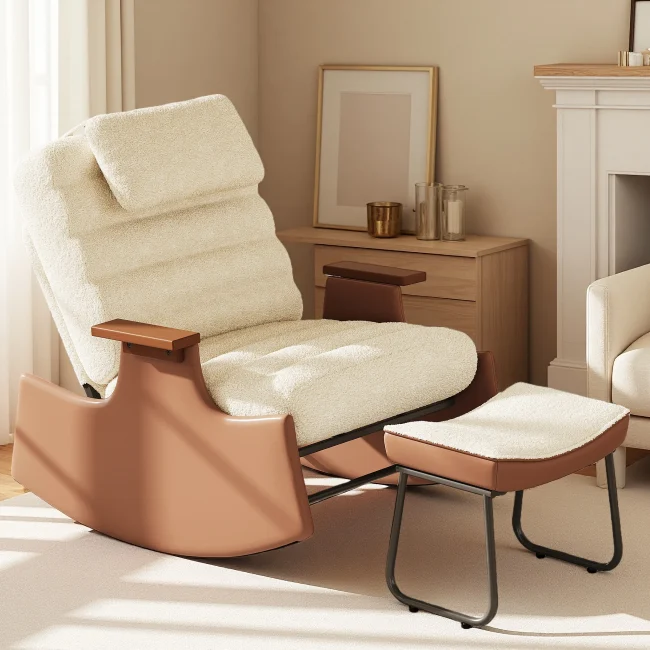 StayPlay Runaway Schommelstoel – Beige met verstelbare rugleuning