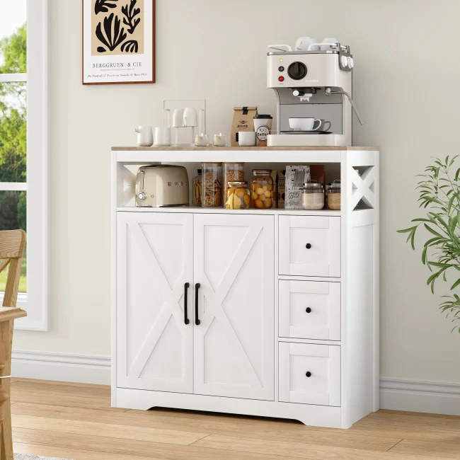 StayPlay Runaway Sideboard – MDF Wit met 2 laden en 2 deuren