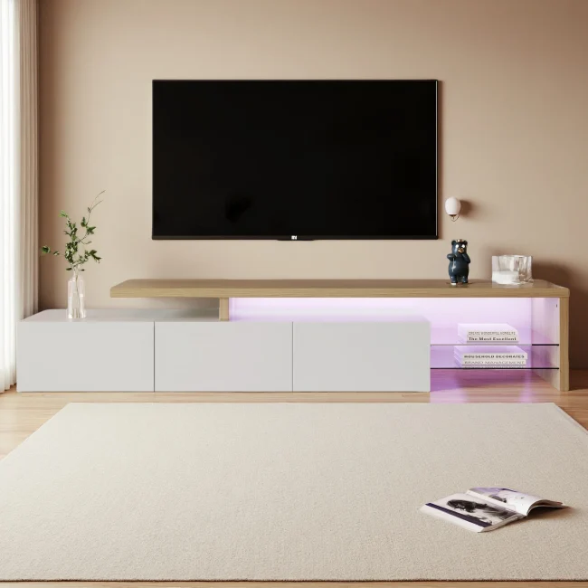 StayPlay Runaway TV-kast – Wit met 3 deuren en LED-verlichting