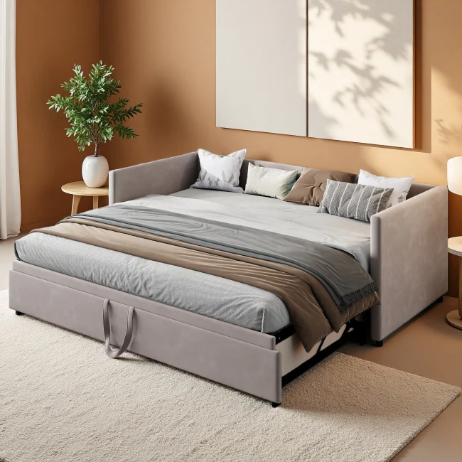 StayPlay Runaway Dagbed 90/180x200cm – Fluweel Grijs