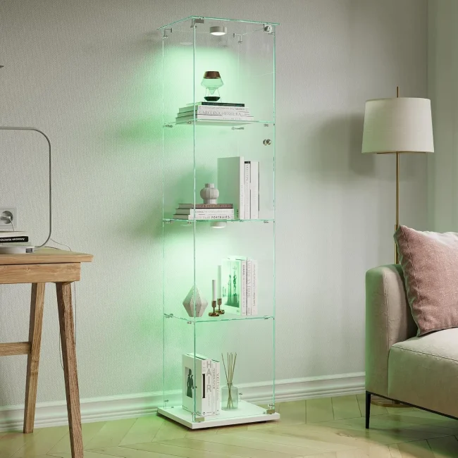 StayPlay Runaway Vitrinekast – Glas Zwart met LED-verlichting en gehard glas – Serie 2