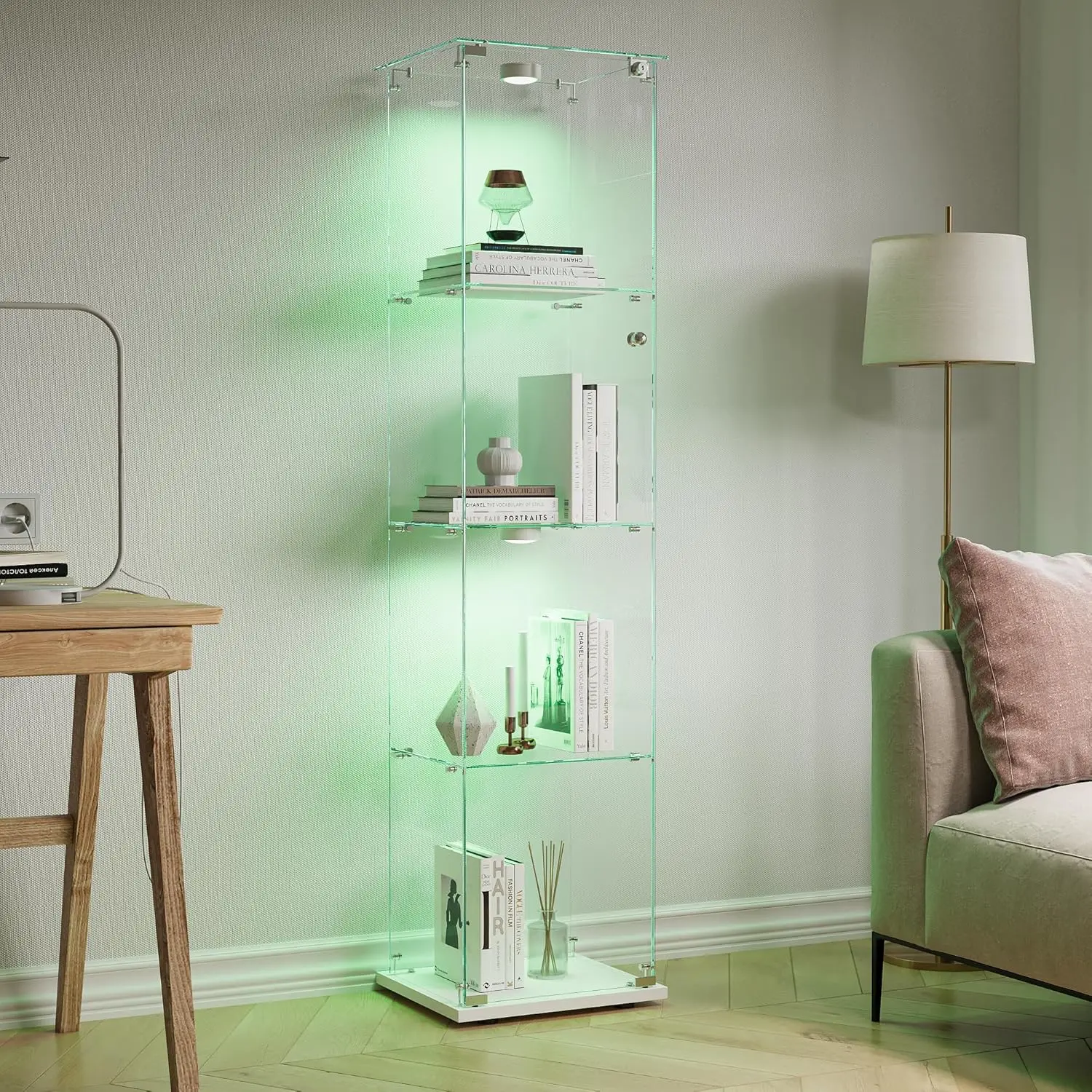 StayPlay Runaway Vitrinekast – Glas Zwart met LED-verlichting en gehard glas – Serie 2