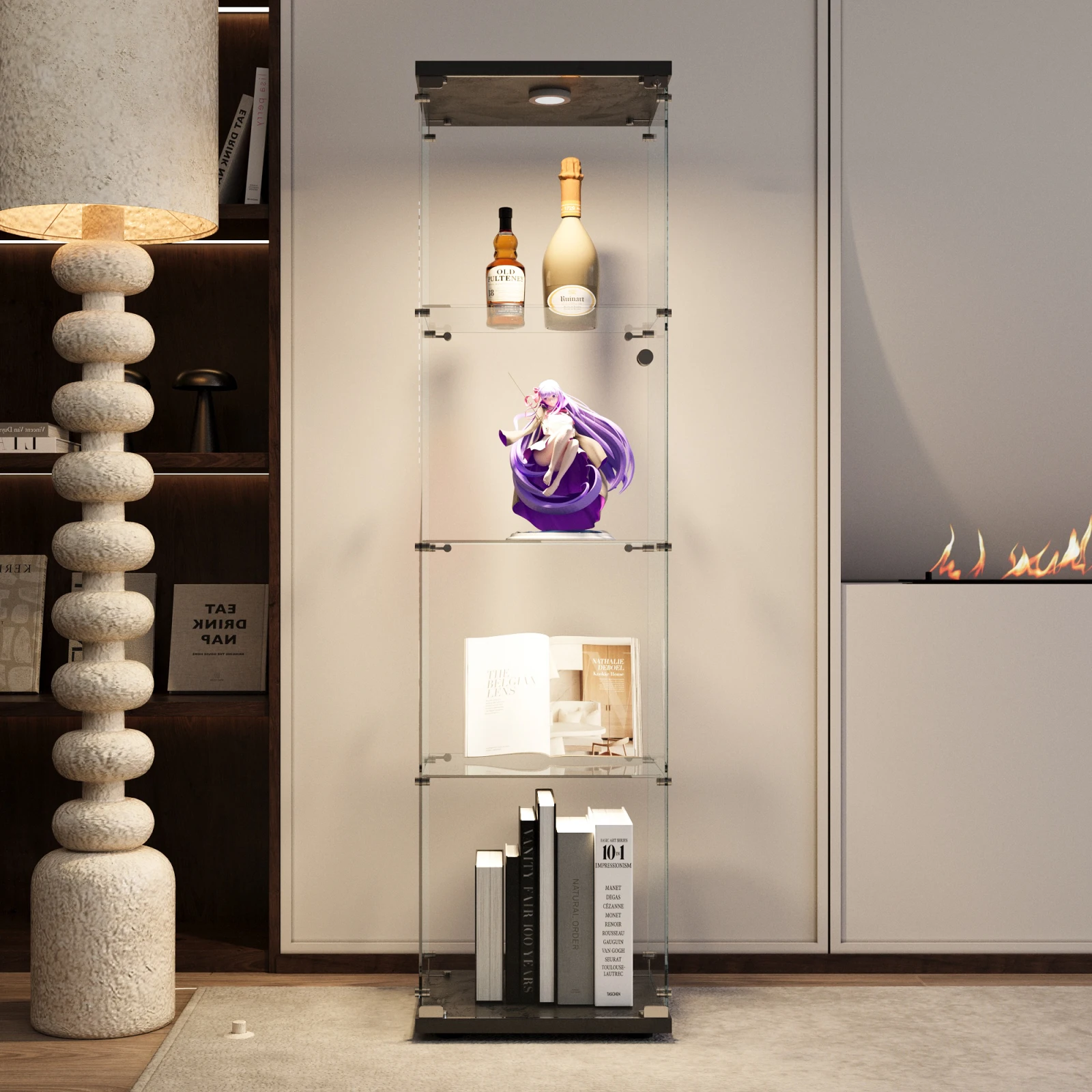 StayPlay Runaway Vitrinekast – Glas met LED-verlichting en anti-kantelmechanisme