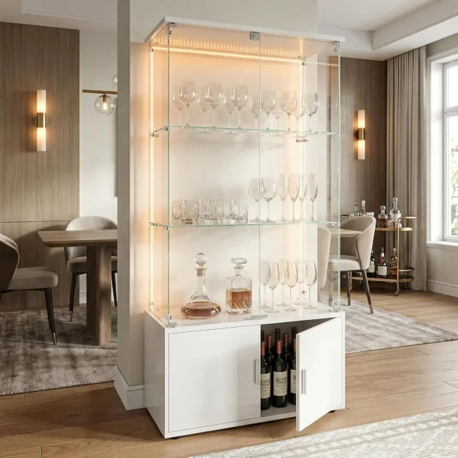 StayPlay Runaway Vitrinekast – Hout Zwart met LED-verlichting